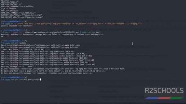69. PostgreSQL DBA: How to install PostgreSQL on Kali Linux