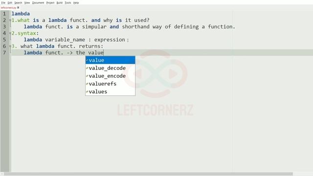 Lambda function in python смотреть онлайн