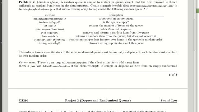 Deques and Randomized Queues смотреть онлайн