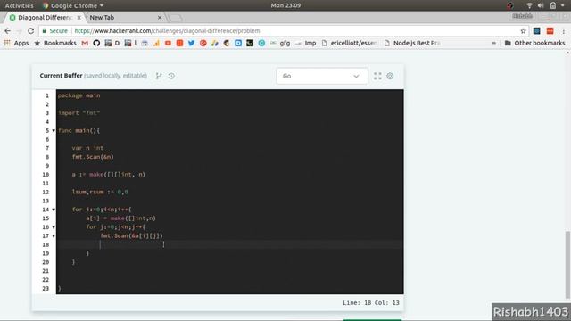 EP11 Hackerrank | Solution of Diagonal Difference in Golang | Coding Interview Question смотреть онлайн