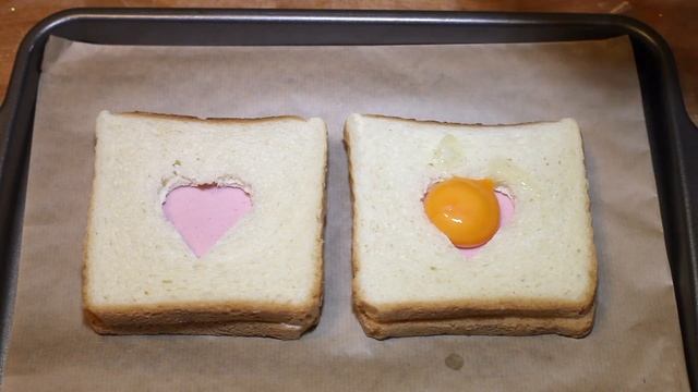 Яичница в хлебе на завтрак. Красиво и вкусно! смотреть онлайн