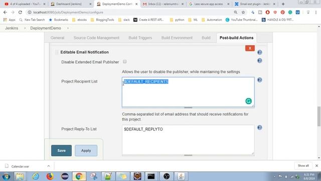 Jenkins Tutorials | 10 | Email Extension plugin | Fully Customizable Email Notifications | Tamil смотреть онлайн