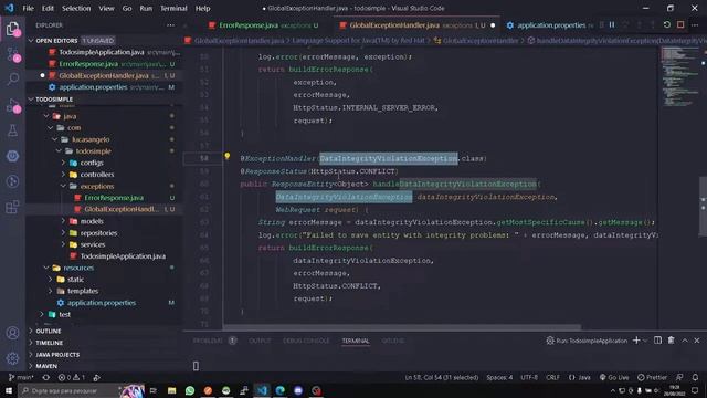Aula 17 - Criando um Exception Handler para tratar os erros no projeto Spring Boot (Java Web) смотреть онлайн