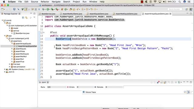 JUnit 5 Assertions - assertArrayEquals method смотреть онлайн