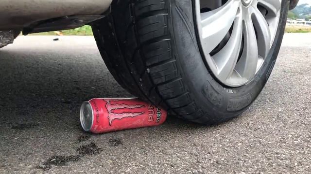 Crushing Crunchy & Soft Things By Car! EXPERIMENT  Car Vs RED Monster Soda