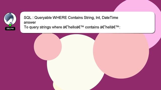 SQL : Queryable WHERE Contains String, Int, DateTime смотреть онлайн