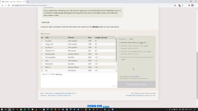 3. SQL Lesson 2: Queries with constraints Pt 1 смотреть онлайн