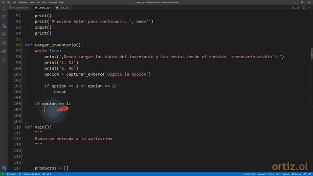 Python Curso V2: 321 Modificar el Archivo __main__.py para Solicitar la Carga Archivo Inventario смотреть онлайн