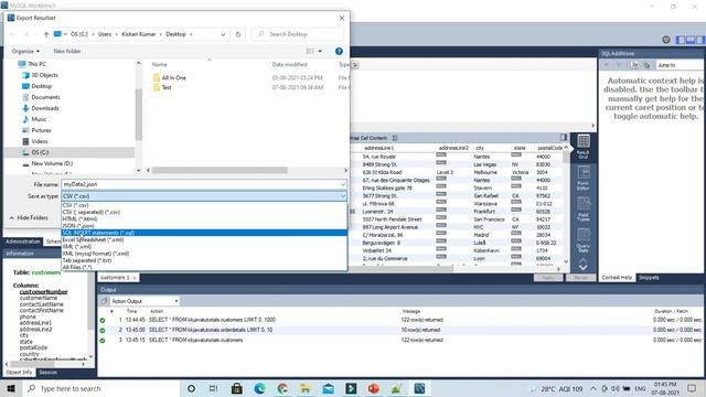 Exporting query results in MySQL Workbench | Data Export MySQL Workbench | KK JavaTutorials смотреть онлайн