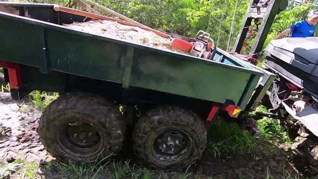 САМОДЕЛЬНЫЙ САМОСВАЛЬНЫЙ ПРИЦЕП ДЛЯ КВАДРОЦИКЛА. 1000КГ. смотреть онлайн