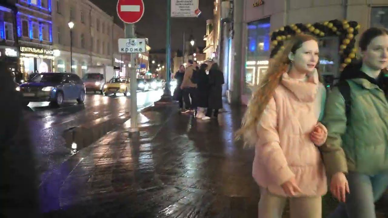 Evening Moscow walk after the rain [4K]. Вечерняя Москва после дождя.