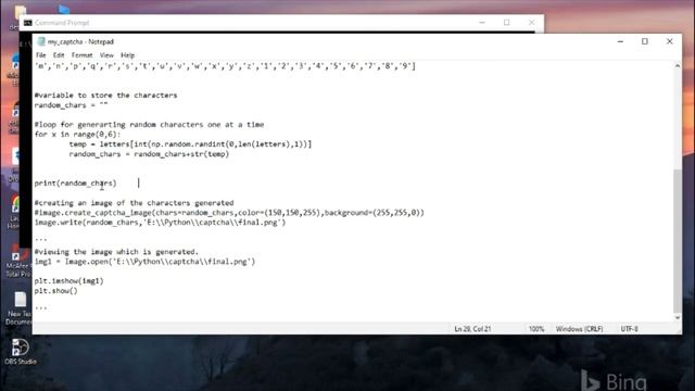 Generate Captcha using python. смотреть онлайн