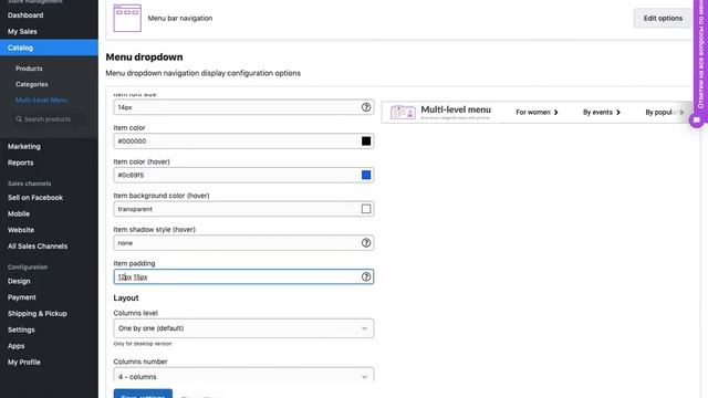 Indentation in the drop-down area between categories смотреть онлайн