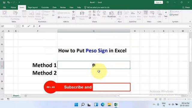How to Put Peso Sign in Excel - [ ₱ symbol ] смотреть онлайн
