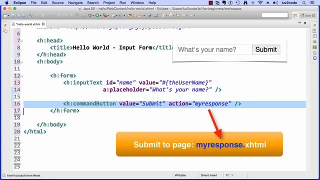 JSF Tutorial #10-3 - Java Server Faces Tutorial (JSF 2.2) - JSF Hello World - Part 3 смотреть онлайн