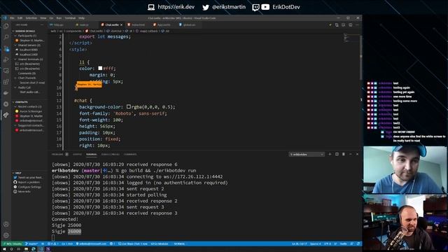 Live Coding: Building a Twitch bot in Go 7/30/20 (working on browser-source and refactoring) смотреть онлайн