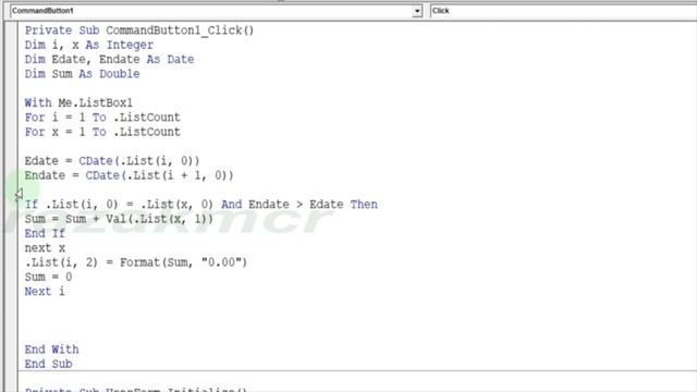 Listbox Sum And Sum Running Total By Date Without Repetition Userform Excel VBA смотреть онлайн