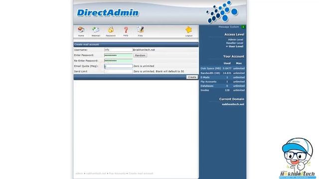 การสร้าง E-mail Account DirectAdmin User Level EP.01 смотреть онлайн