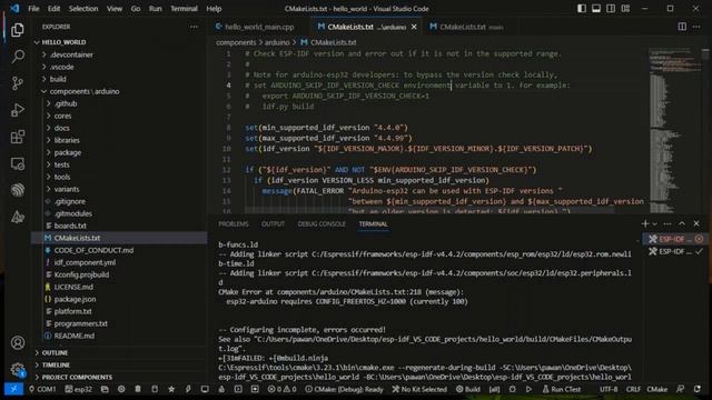 How to use Arduino as a component with ESP-IDF using VS Code смотреть онлайн
