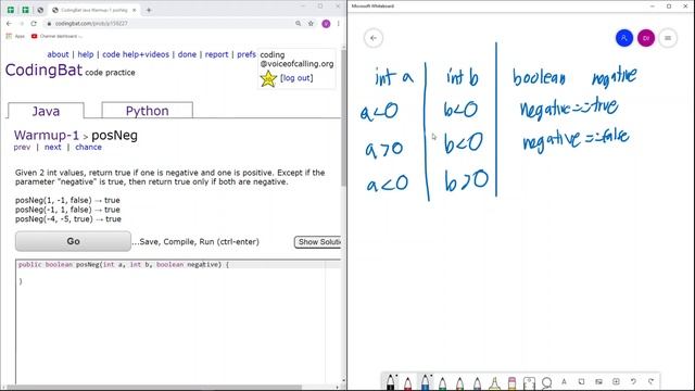 Warmup-1 (posNeg) Java Solution || Codingbat.com смотреть онлайн