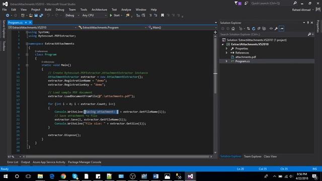 Extract Attachments with ByteScout PDF Extractor SDK – C# смотреть онлайн