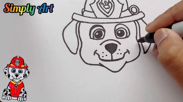 How to Draw PAW PATROL MARSHALL | step by step drawing смотреть онлайн
