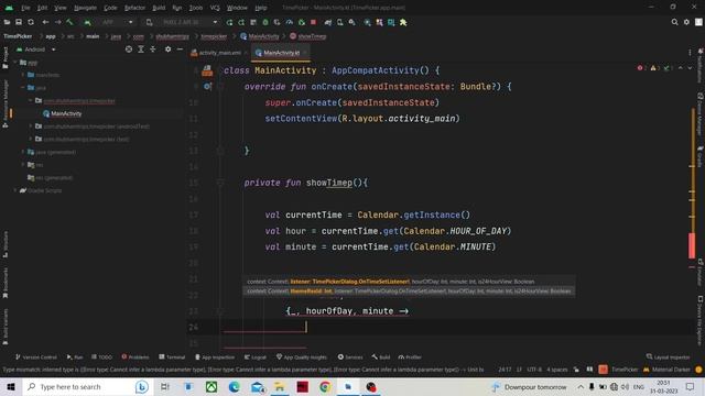 How to use Time Picker Dialog in Android Studio in Kotlin | in Hindi смотреть онлайн