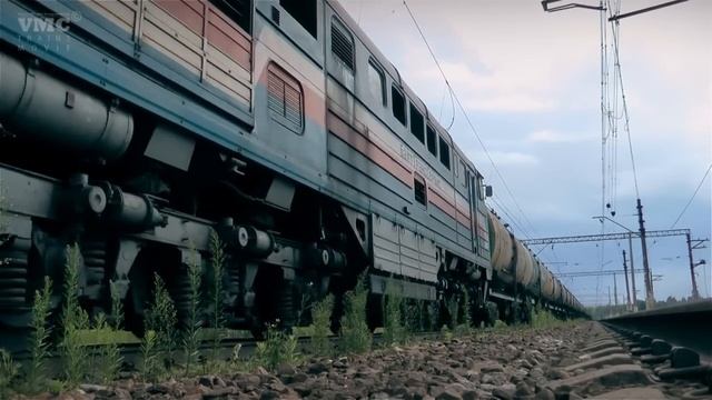 2ТЭ116-1719/1718 с грузовым поездом, отправление смотреть онлайн