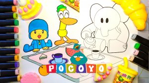 Раскраска Покойо и друзья Пато и Элли.