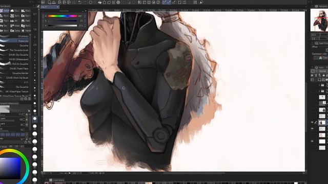 Painting a cyberpunk robot girl | TIMELAPSE | Digital Art in ClipStudioPaint смотреть онлайн