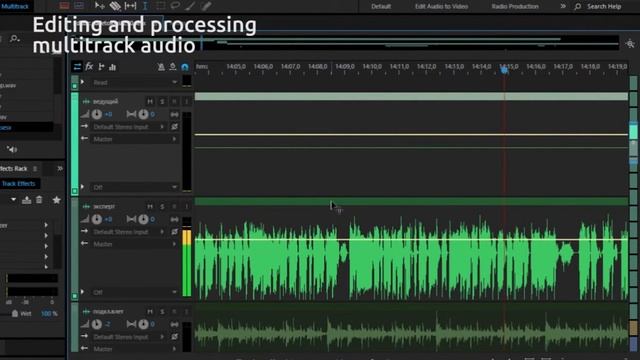 Editing multitrack audio in Adobe Audition. Timelapse смотреть онлайн