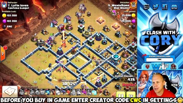 ANGRY SKELETONS DESTROY A MAX TH 13 ! INSANE SKELLIE DONUT ATTACK vs Town Hall 13 in Clash of Clans смотреть онлайн