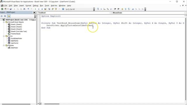 Turning a User Form textbox into a date picker смотреть онлайн