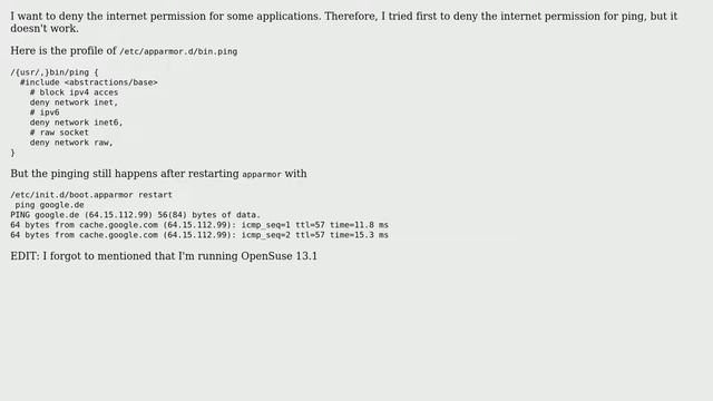 AppArmor Profile: Deny internet access смотреть онлайн