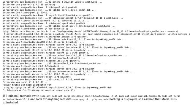 Ubuntu: Can not install MariaDB 10.1 because of libmysql18-error смотреть онлайн