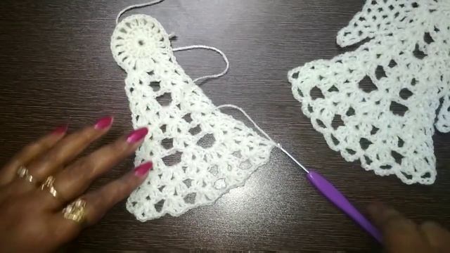 Crochet Christmas Angel Applique #crocheted #christmas #angel #applique #xmasornament
