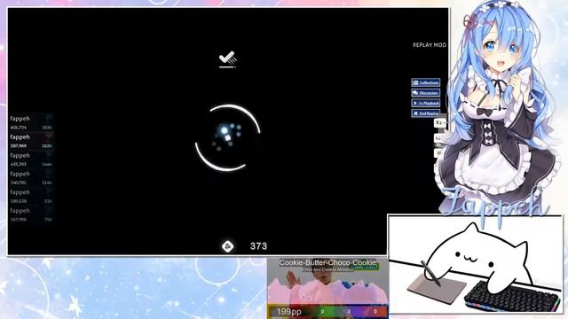 bongo cat plays 2D circle clicking simulator [Osu!] смотреть онлайн