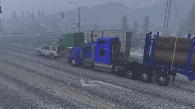 Snowy Day In Canada - American Truck Simulator смотреть онлайн