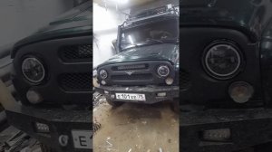 Обзор и установка led фар на уаз Хантер часть 1