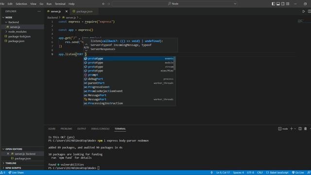 setup simple node js server with express framework and nodemon смотреть онлайн