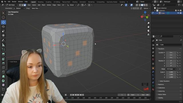 Уроки в Blender Моделирование ИГРАЛЬНОГО КУБИКА(tutorial). смотреть онлайн