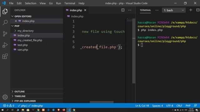 7 Create new file using touch function | PHP смотреть онлайн