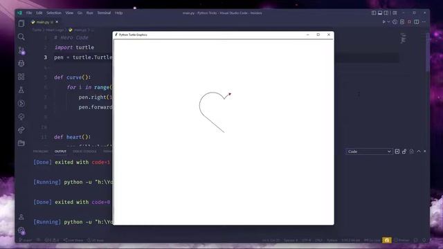 Draw heart with python смотреть онлайн
