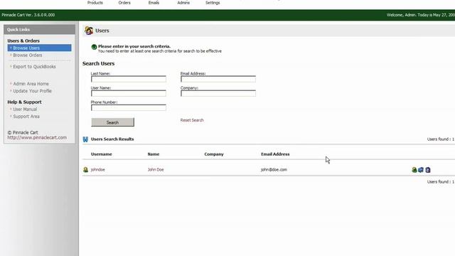 PHP cart: Pinnacle Cart: Browsing your users in Pinnaclecart .mp4 смотреть онлайн