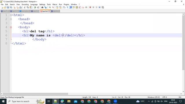 Del tag in HTML | HTML tags смотреть онлайн