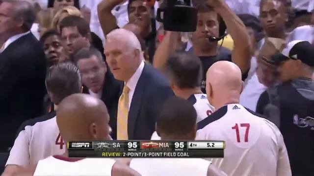 Ray Allen clutch 3 pointer Heat vs Spurs смотреть онлайн