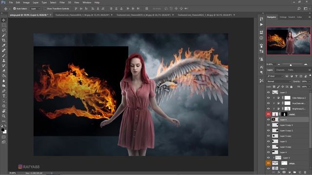 Fire Wings - Photoshop manipulation Tutorial Effects смотреть онлайн