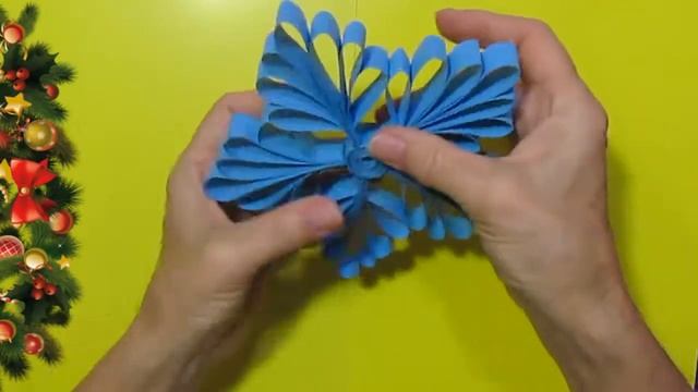 супер просто как вырезать 2 Снежинки 3D своими руками. как сделать красивые объемные снежинки 3д. смотреть онлайн