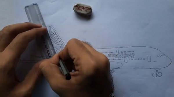 How to draw a aircraft || ✈ AIRBUS A380 ✈ World's largest passenger airplane || Complete tutorial