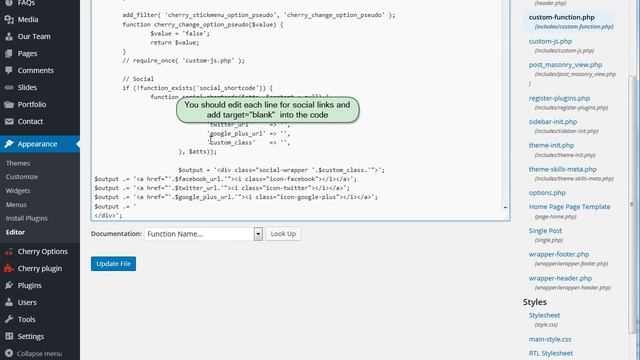 WordPress. CherryFramework 3. How To Make Social Links Open In A New Window (Based On Shortcode) смотреть онлайн